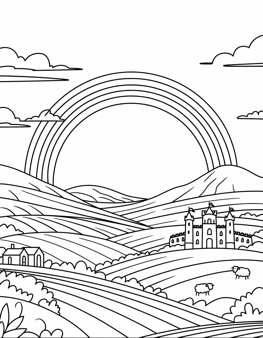 Rainbow with Irish Landscape